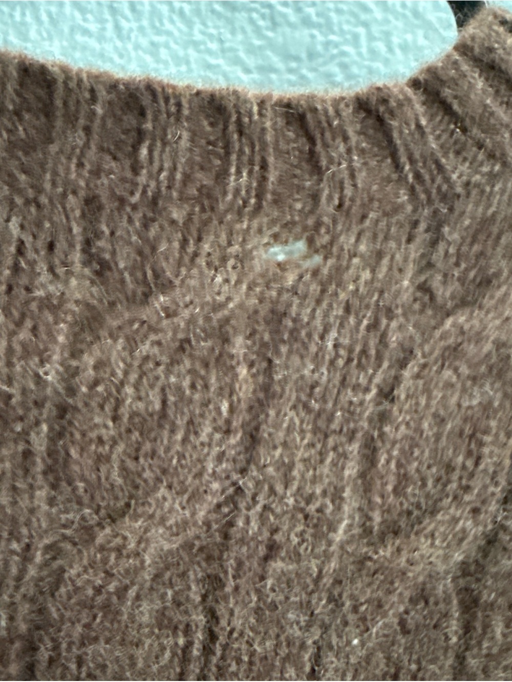 Polo Ralph Lauren Brown Cable Knit Merino Wool Angora Sweater XL - Picture 6 of 8